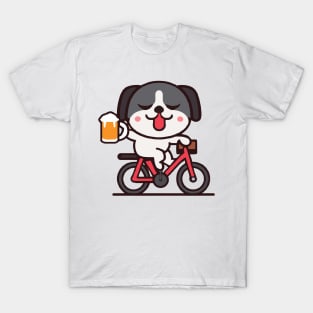 Super Cute Kawaii Dog on a Bike T-Shirt